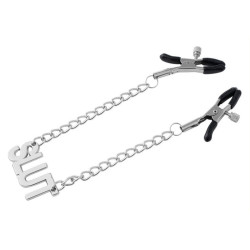 KINKgear Pince-Tétons avec plaque Slut 38cm